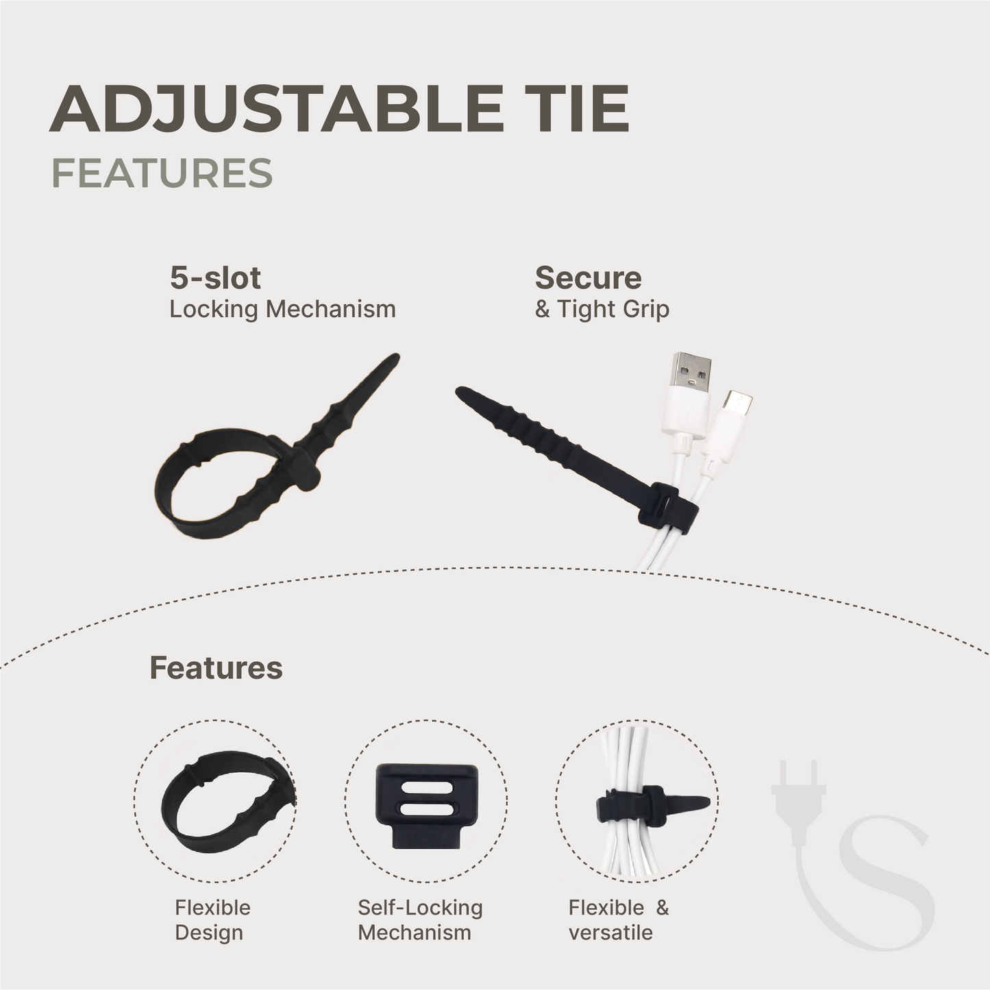 Adjustable Zip Ties (Pack of 10)