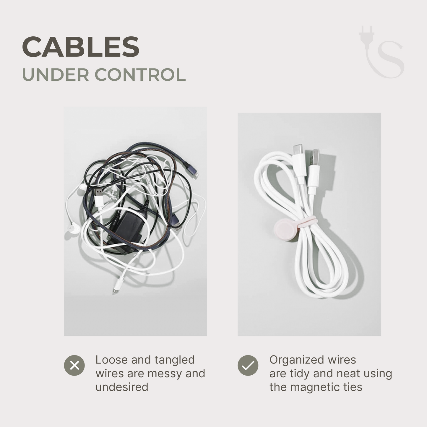 Magnetic Cable Ties (Pack of 4)