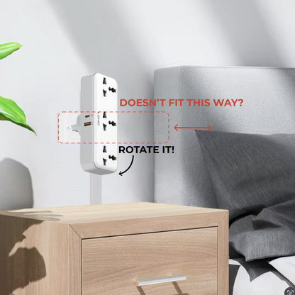 180° Rotatable Extension Cord (w/ 2 USB Ports, 3 Outlets)