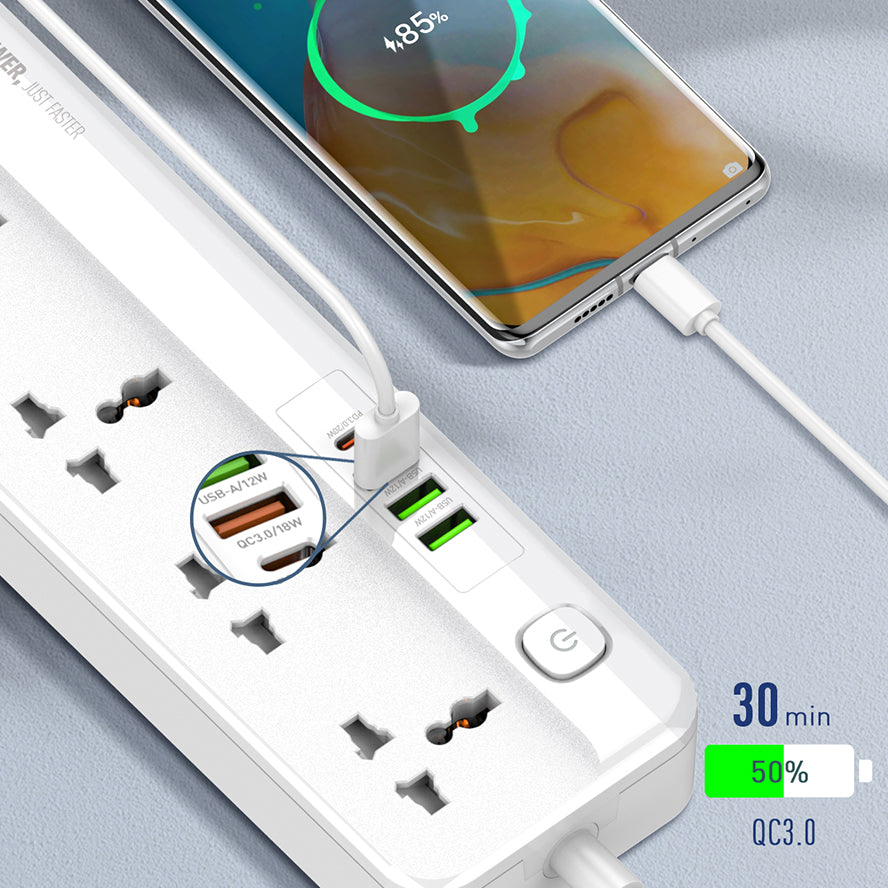 Extension Cord (5 outlets, 3 USB-A, 1 USB-C)